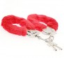 Menottes  en m�tal recouverte de fourrure rouge