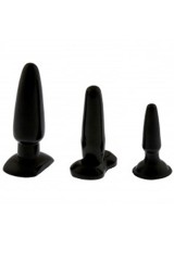 Coffret 3 Butt Plugs Noirs