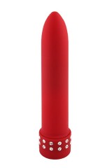 Mini Vibromasseur Diamond Silk Rouge 11 cm