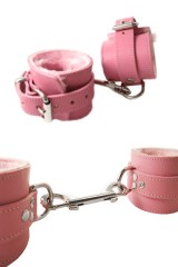 Menottes en Cuir Rose Tendre Tabooboo