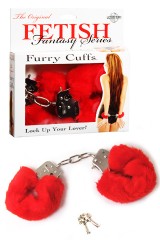 Menottes Fetish Fantasy en fourrure rouge