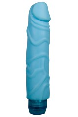Vibromasseur 16 cm multispeed en silicone bleu