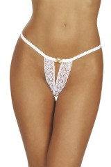 String Sexy ouvert en dentelle blanche - Daring