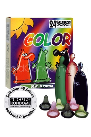 3 Condooms Secura Color met aroma's
