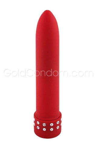 Mini Vibromasseur Diamond Silk Rouge 11 cm