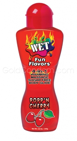 Verwarmende Eetbare Massageolie Wet Kersen