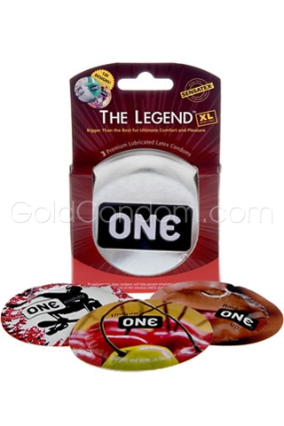 One The Legend XL, 3 zeer grote condooms 56 mm