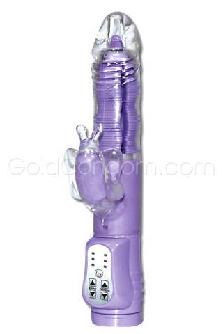 Butterfly Vibro massant 25 cm mauve