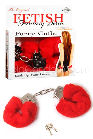 Menottes Fetish Fantasy en fourrure rouge