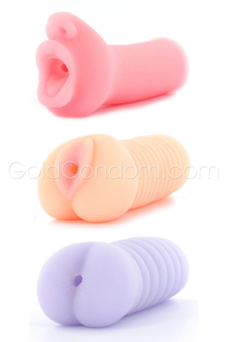 Jeu de 3 masturbateurs extensibles et doux 