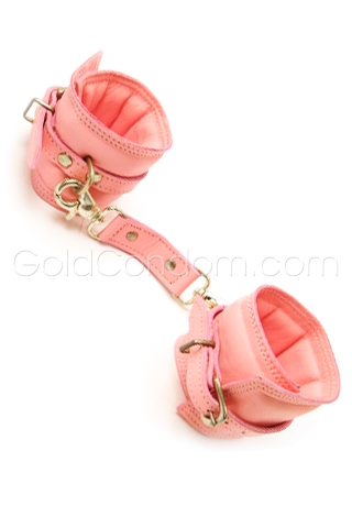 Menottes en Cuir Rose Tabooboo