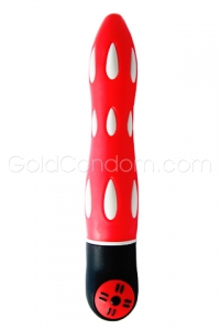 PURE VIBES in Siliconen Rood/Zwart - 17.5 cm