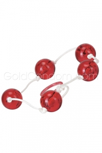 Anaal ketting transparant rood