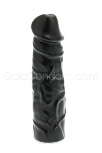 Grote dildo Zwart in jelly Plug & Play