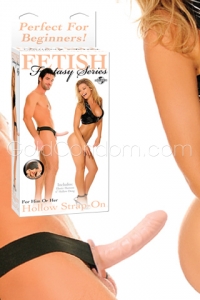 Harnais avec gode creux beige - Fetish Fantasy