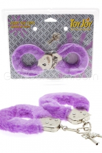 Menottes de poignets recouvertes de fourrure mauve