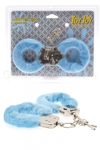 Menottes de poignets recouvertes de fourrure bleue