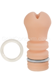 Masturbateur doux couleur chair avec cockring 