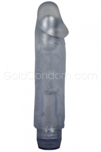 Vibromasseur en silicone bleu 15.5 cm 