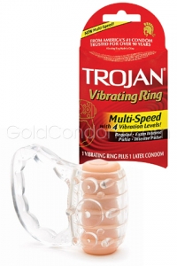  Ring vibrant Trojan - 4 vitesses + pr�servatif
