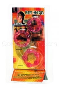 Get Hard - Jeu de 3 rings de couleur rose
