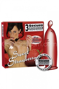 3 pr�servatifs Secura Sweet Strawberry