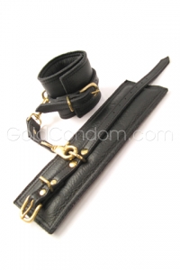 Menottes en Cuir Noir Tabooboo