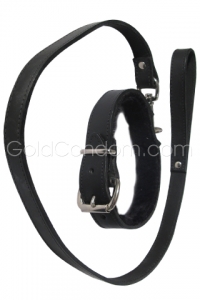 Collier et Laisse en Cuir Noir