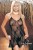Nuisette Danse de Roses Noir avec string M/L