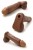 Realistische dildo voor gordel 20 cm - Chocolade