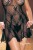 Nuisette Danse de Roses Noir avec string M/L
