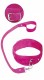 Collier et laisse en cuir rose Fetish fantasy